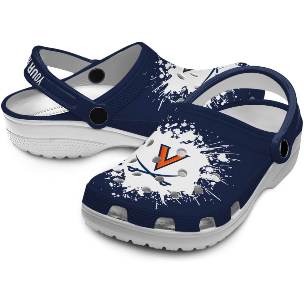 Footwearmerch Virginia Cavaliers NCAA Sport Crocs Crocband Clogs Shoes Comfortable For Men Women and Kids