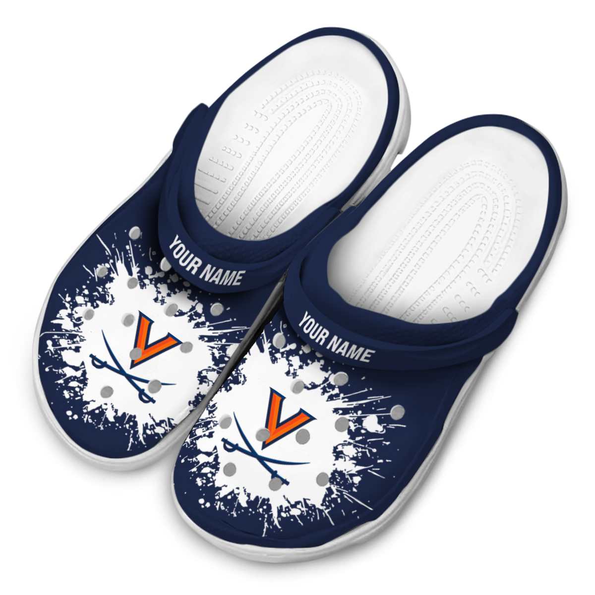 Footwearmerch Virginia Cavaliers NCAA Sport Crocs Crocband Clogs Shoes Comfortable For Men Women and Kids