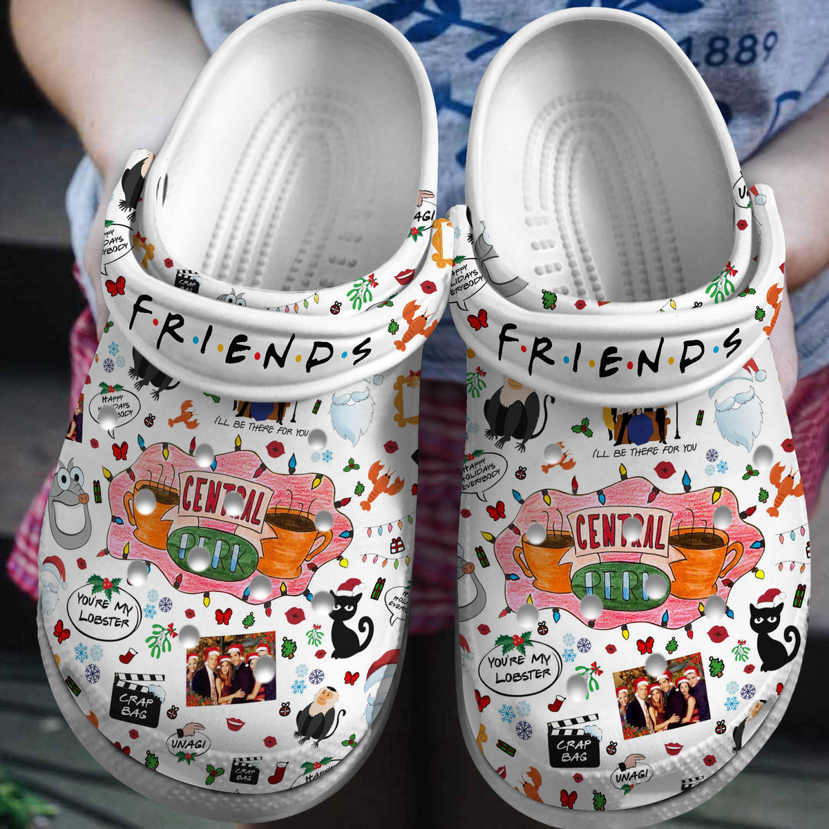 Premium Friends TV Series Crocs Crocband Clogs Shoes Comfortable For Men Women and Kids