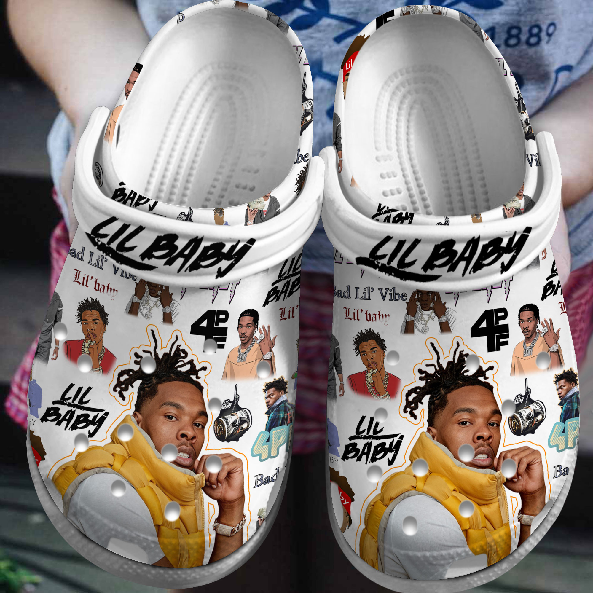 Premium Lil Baby Music Crocs Crocband Clogs Shoes Comfortable For Men Women and Kids