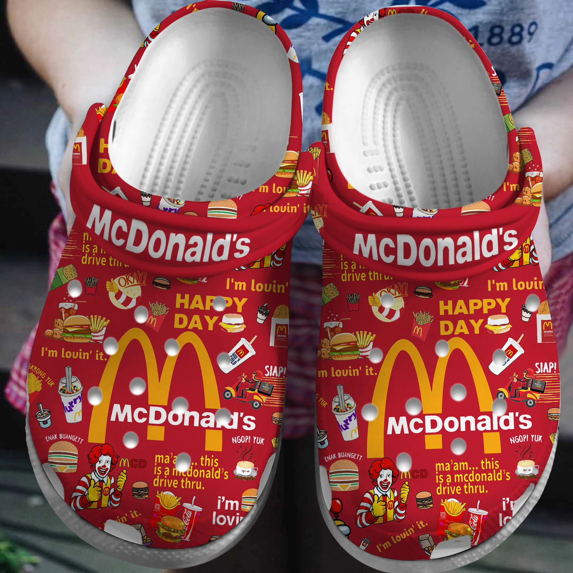 Footwearmerch McDonald Crocs Crocband Clogs Shoes Comfortable For Men Women and Kids