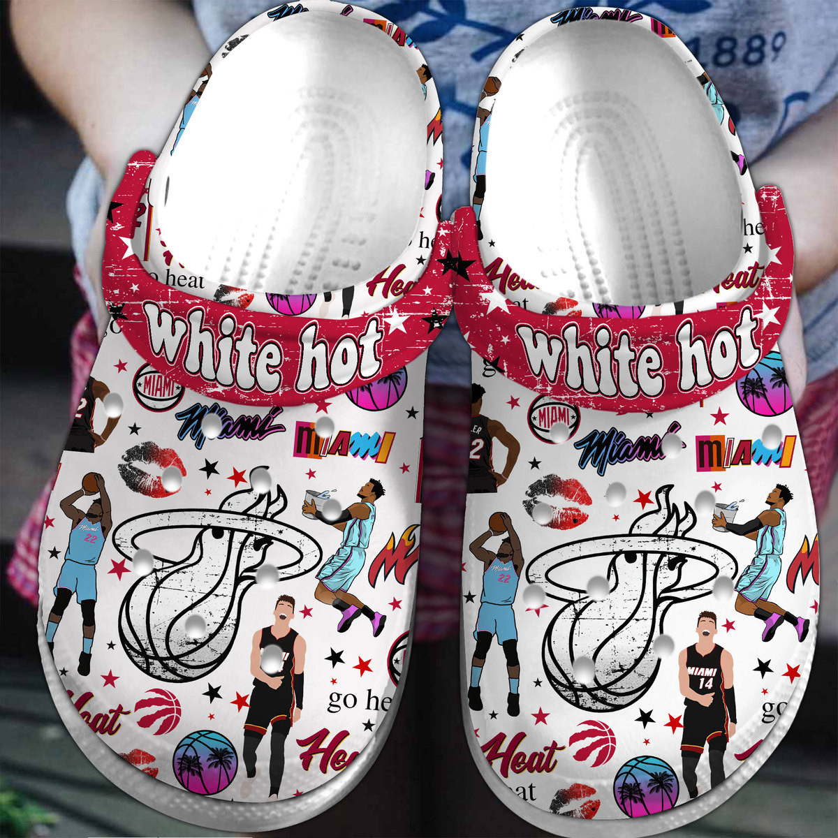 Premium Miami Heat NBA Sport Crocs Crocband Clogs Shoes Comfortable For Men Women and Kids