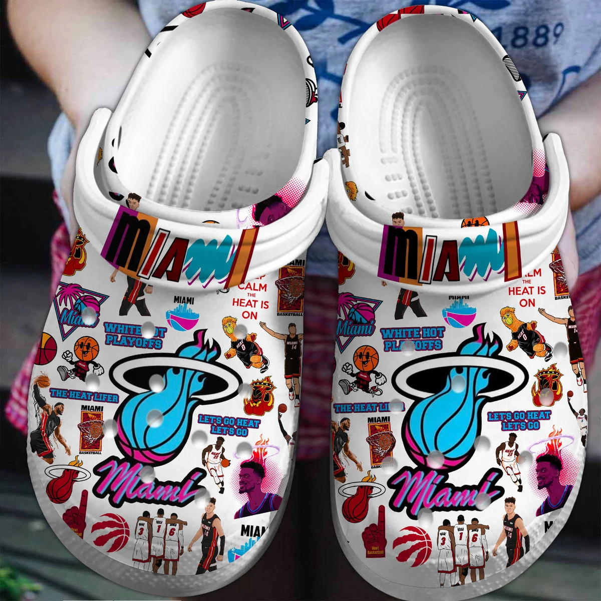 Footwearmerch Miami Heat NBA Sport Crocs Clogs Crocband Shoes Comfortable For Men Women and Kids